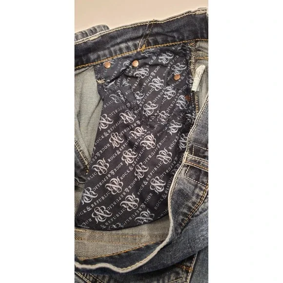 Rock & Republic Mens Straight Leg Jeans Medium Wash Blue Denim 34x34 - Picture 9 of 16